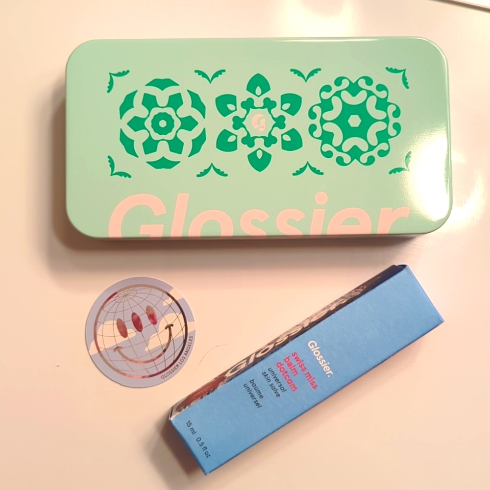 NWB Glossier Swiss Miss Balm Dot Com and Holiday Tin